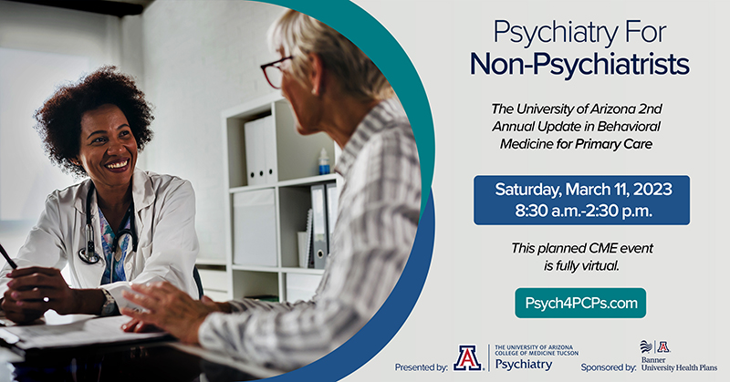 The Psychiatry for Non-Psychiatrists conference is on March 11, 2023.